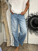 Charger l'image dans la galerie, Jeans dentelle Bleu - 146

