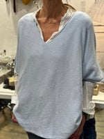 Charger l'image dans la galerie, Pull doux LALY Bleu ciel
