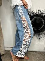 Charger l'image dans la galerie, Jeans dentelle Bleu - 146
