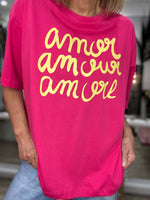 Charger l&#39;image dans la galerie, Tee shirt AMOUR Fuchsia
