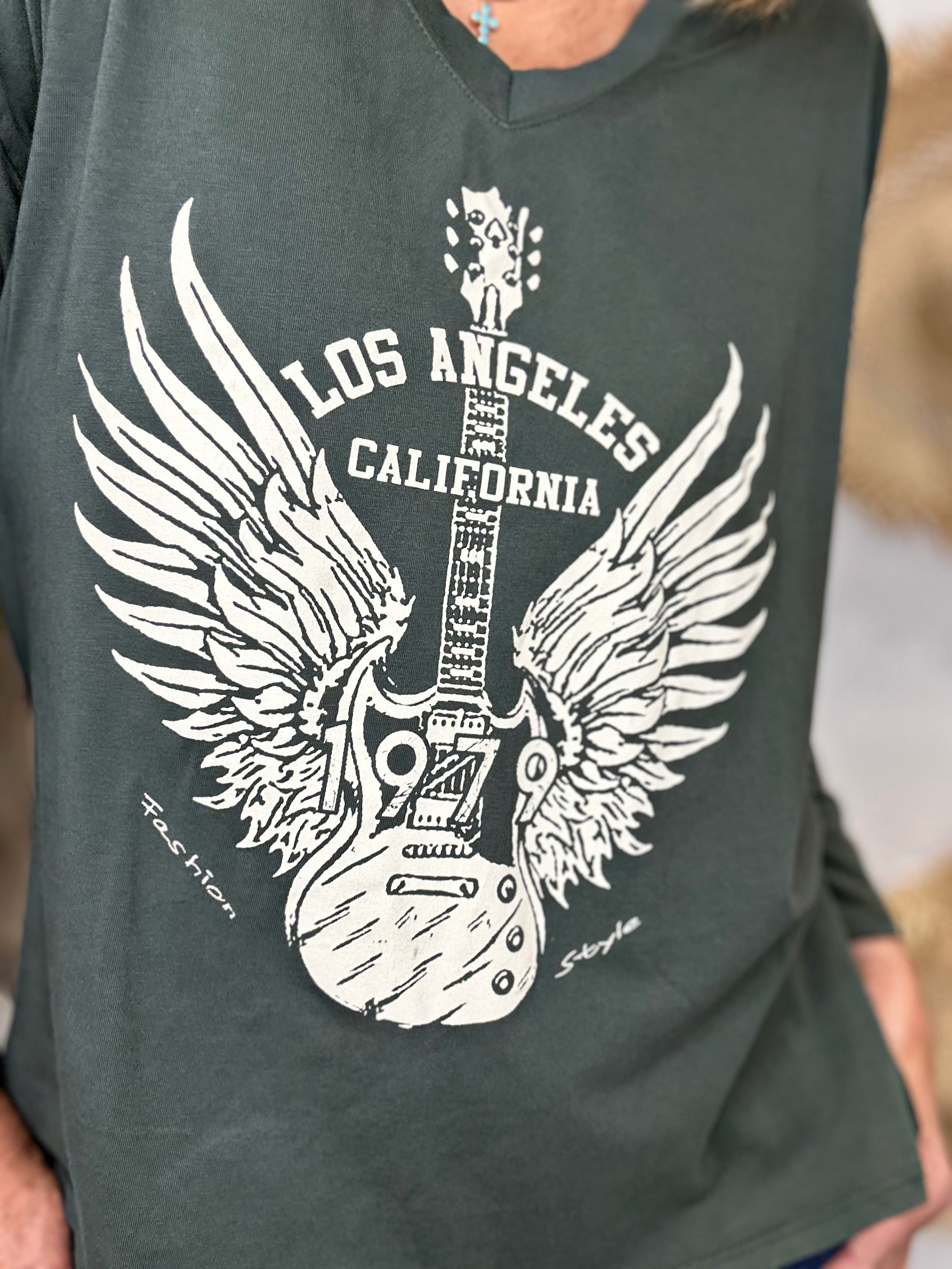 Tee shirt LOS ANGELES Kaki