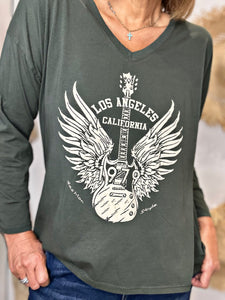 Tee shirt LOS ANGELES Kaki