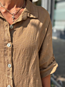 Robe lin  HAVANA Camel
