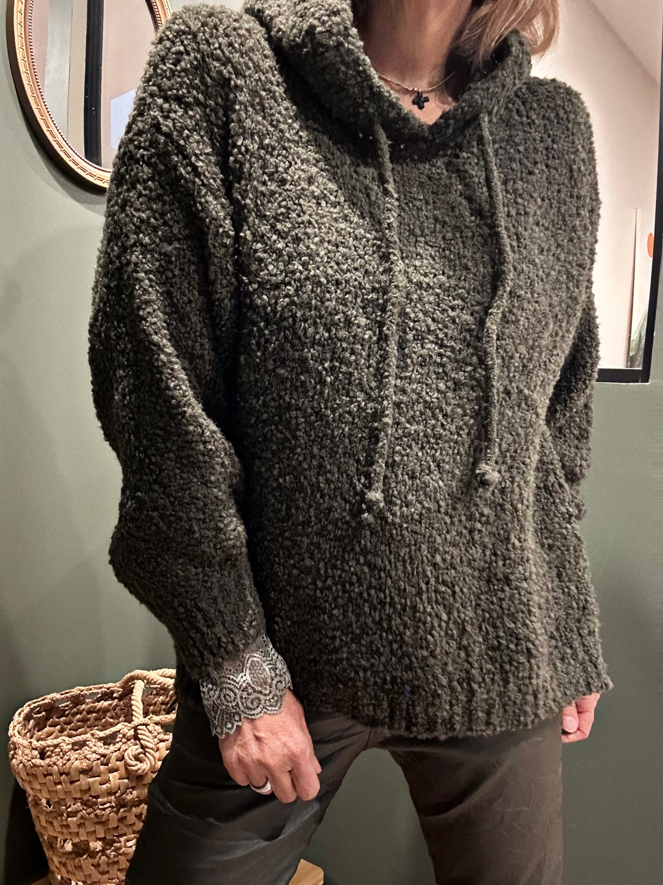 Pull à capuche RIVA Kaki