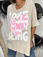 Charger l'image dans la galerie, T-shirt imprimé message Beige - LOVE
