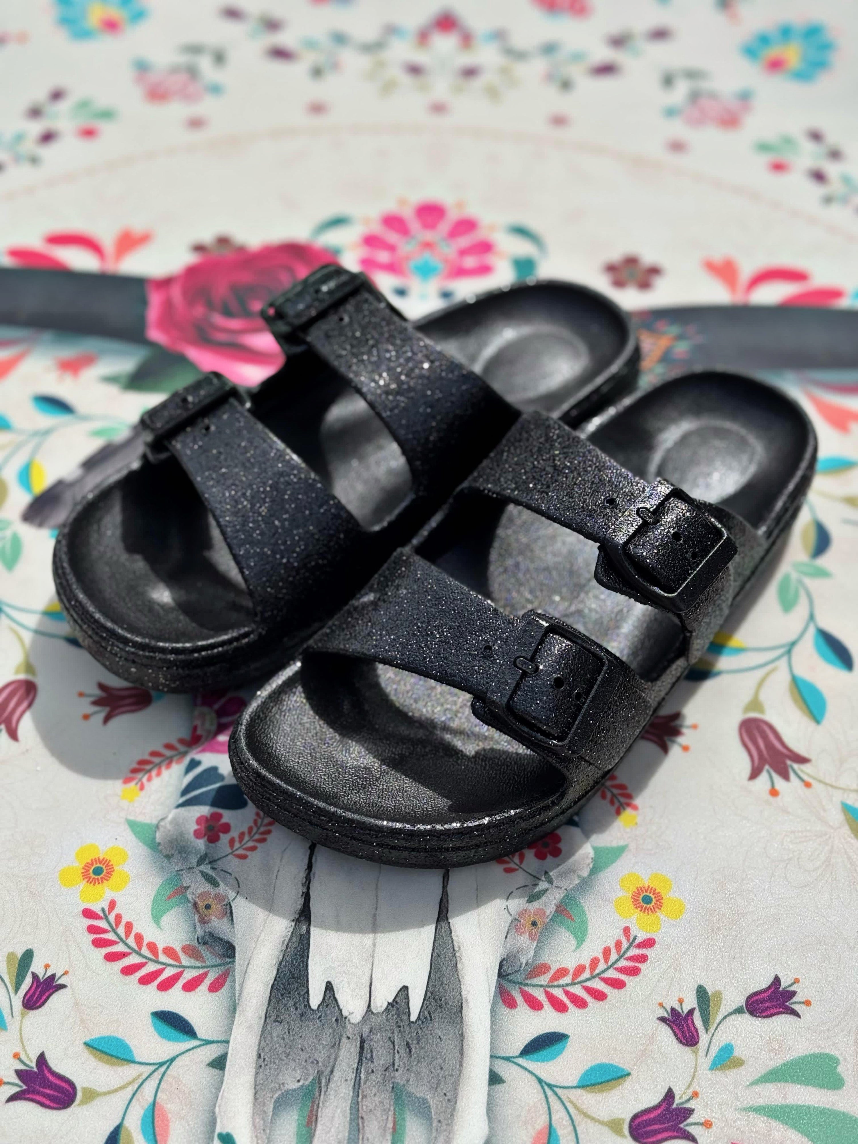 Sandales pailletées DINA Noir