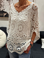 Charger l&#39;image dans la galerie, Pull crochet ZARA Blanc
