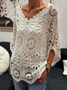 Pull crochet ZARA Blanc