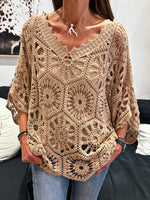 Charger l&#39;image dans la galerie, Pull crochet ZARA Camel
