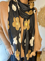 Charger l&#39;image dans la galerie, Foulard FLORES Noir
