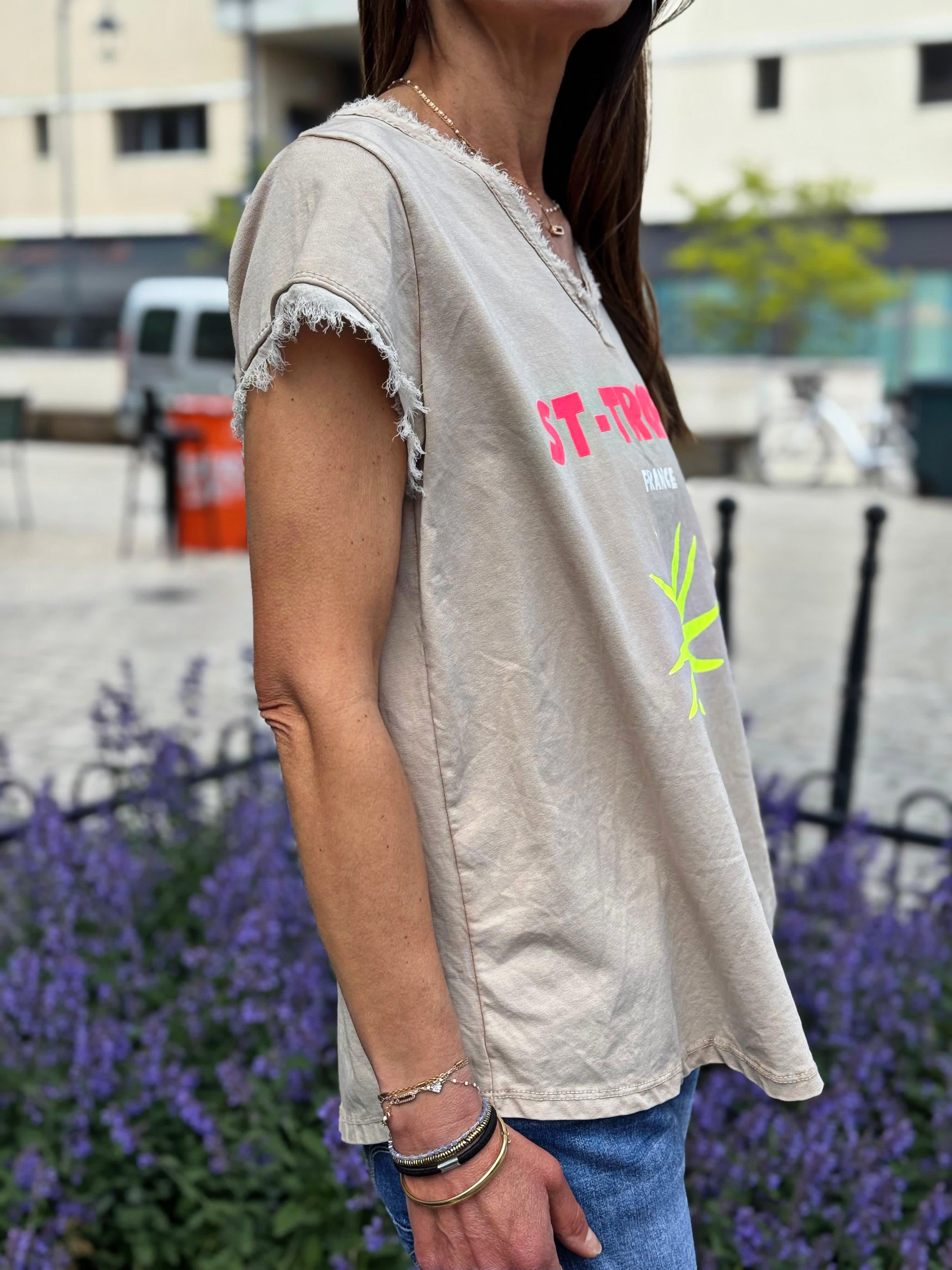 Tee shirt ST-TROPEZ Camel clair