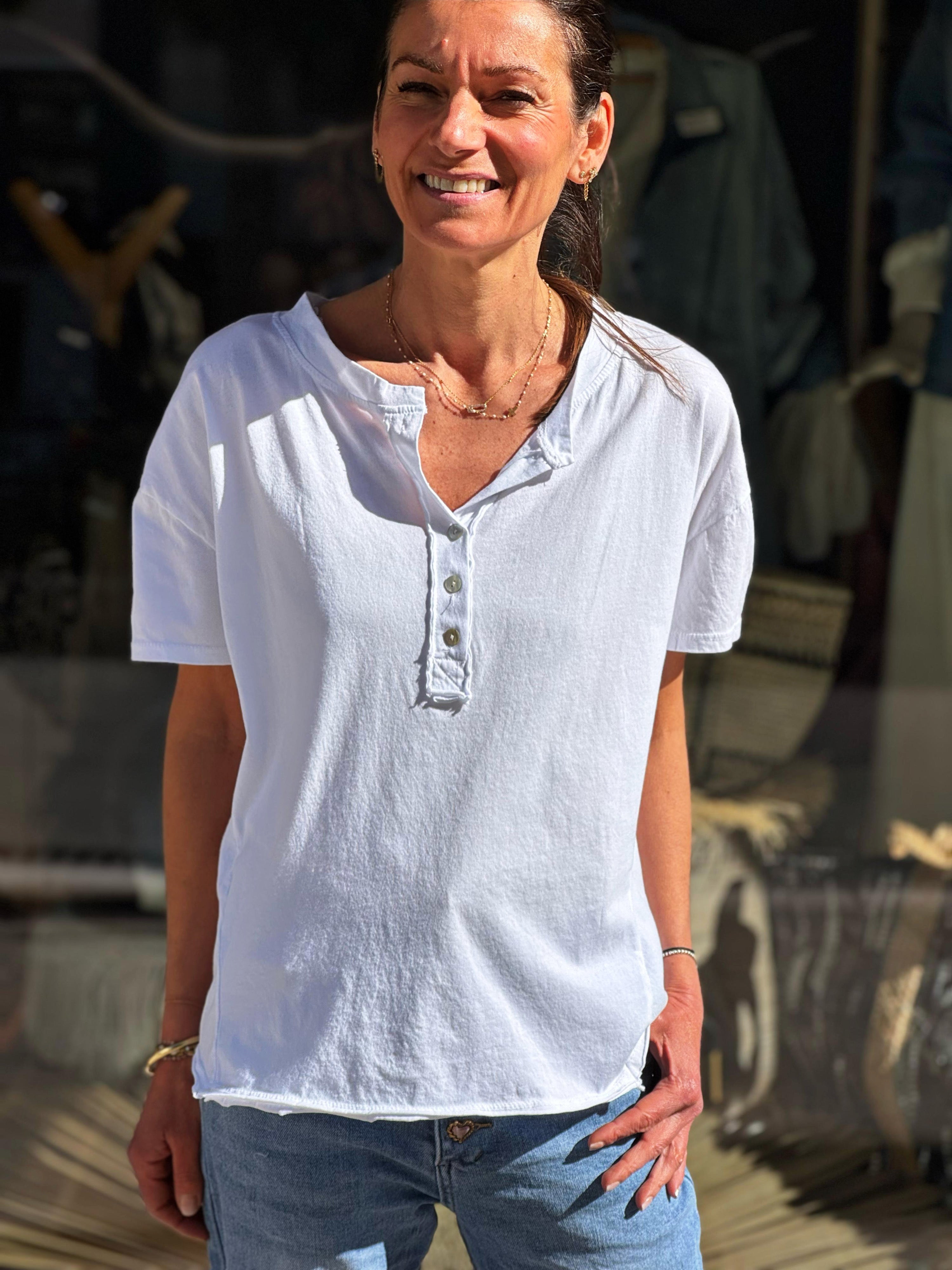 Tee shirt SMILE Blanc