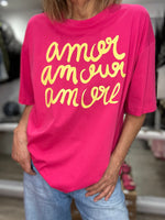 Charger l&#39;image dans la galerie, Tee shirt AMOUR Fuchsia
