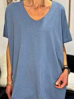 Charger l'image dans la galerie, Tee shirt uni LORIS Bleu jeans
