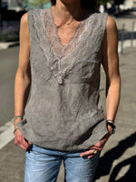 Charger l'image dans la galerie, Top lin Taupe - ZELYA
