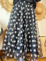 Charger l&#39;image dans la galerie, Jupe tulle MELODY Pois noir
