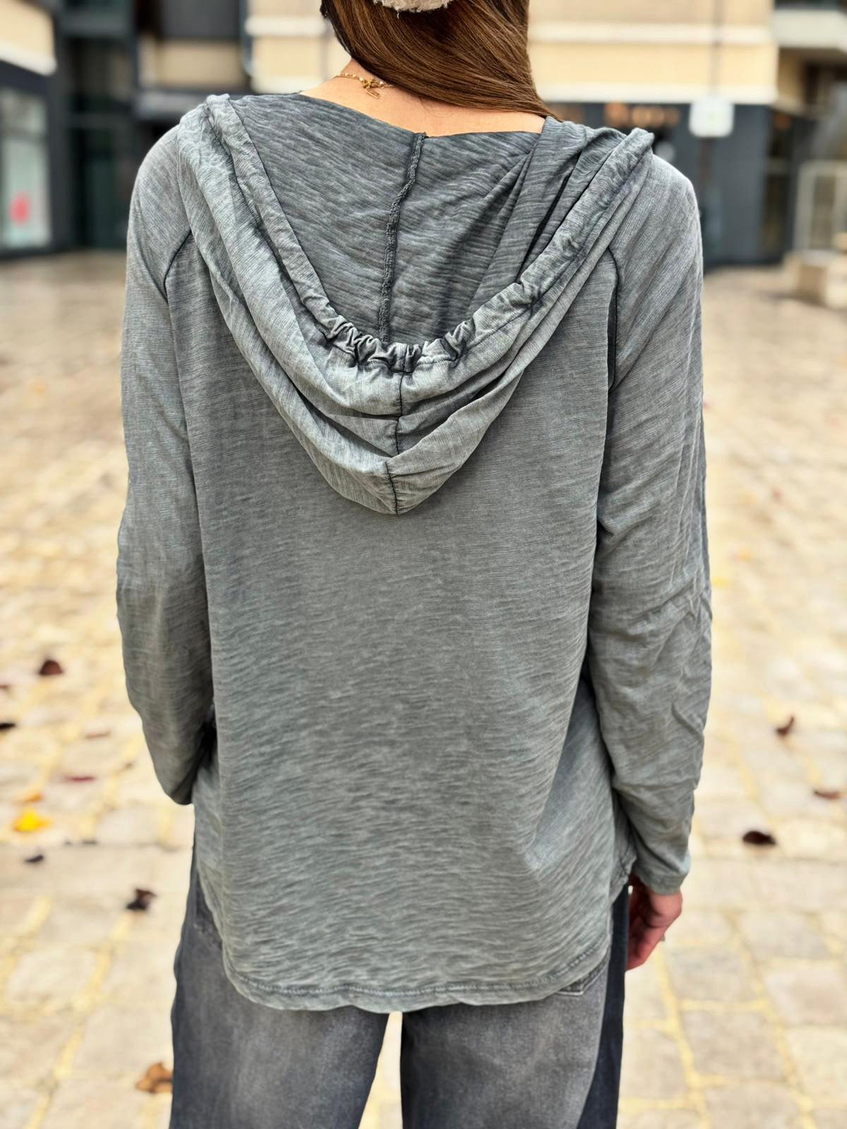 Haut à capuche TALNA Gris