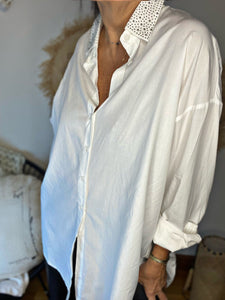 Chemise SAFIA Blanc/Strass