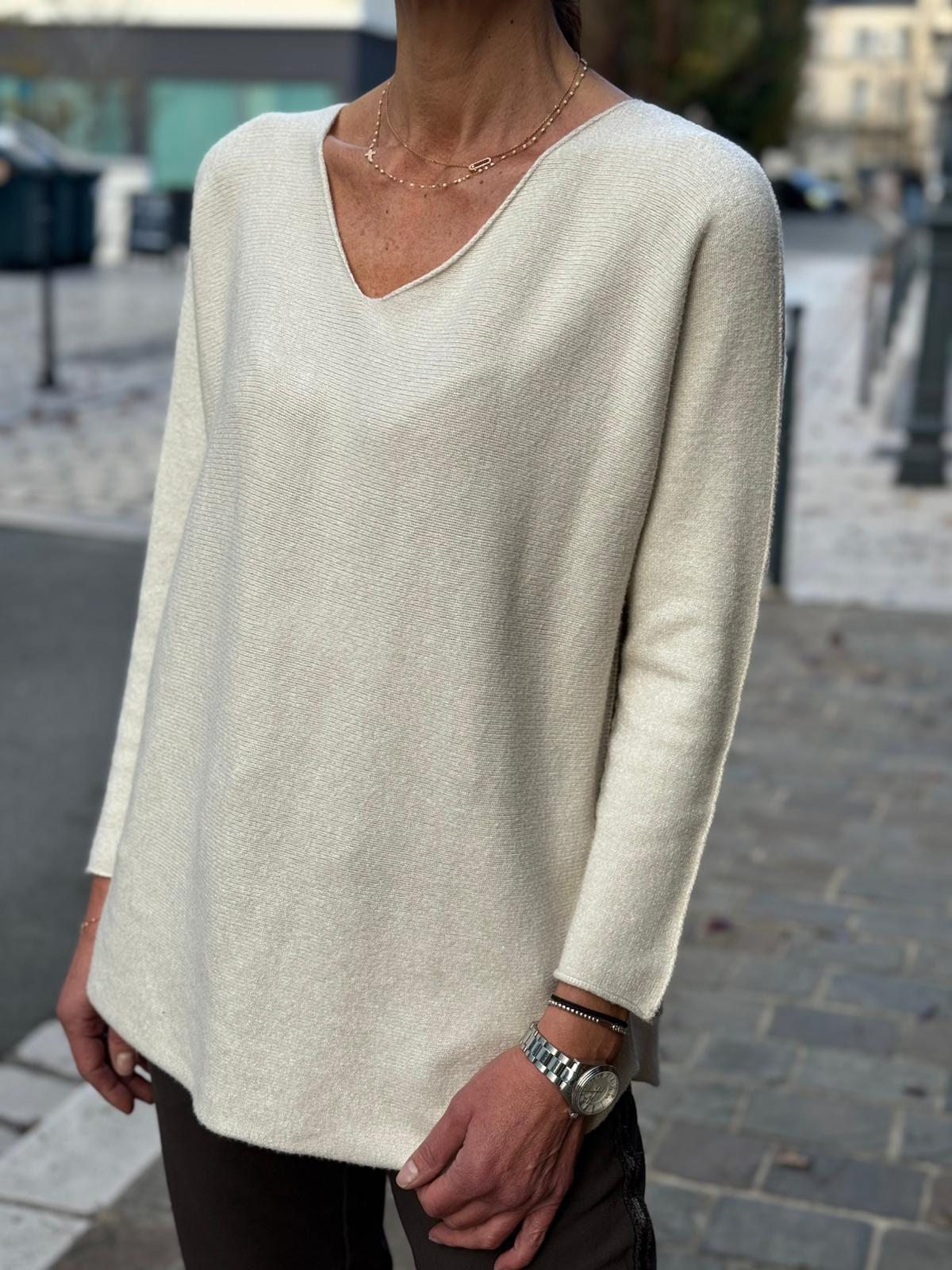 Pull doux TAO Greige