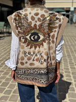 Charger l&#39;image dans la galerie, Gilet sans manche BASILE Beige/Choco
