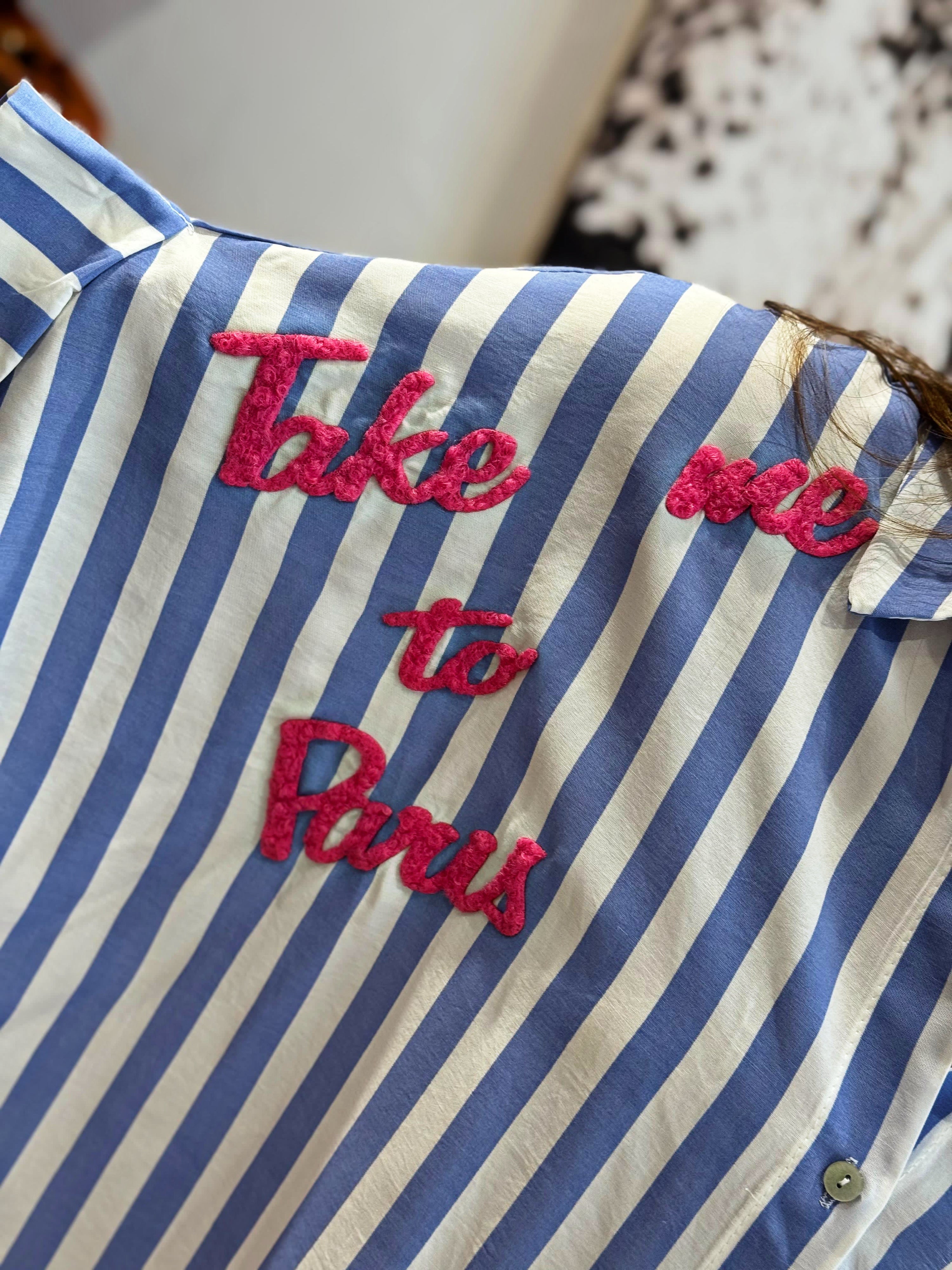 Chemise TAKE ME TO PARIS Bleu ciel