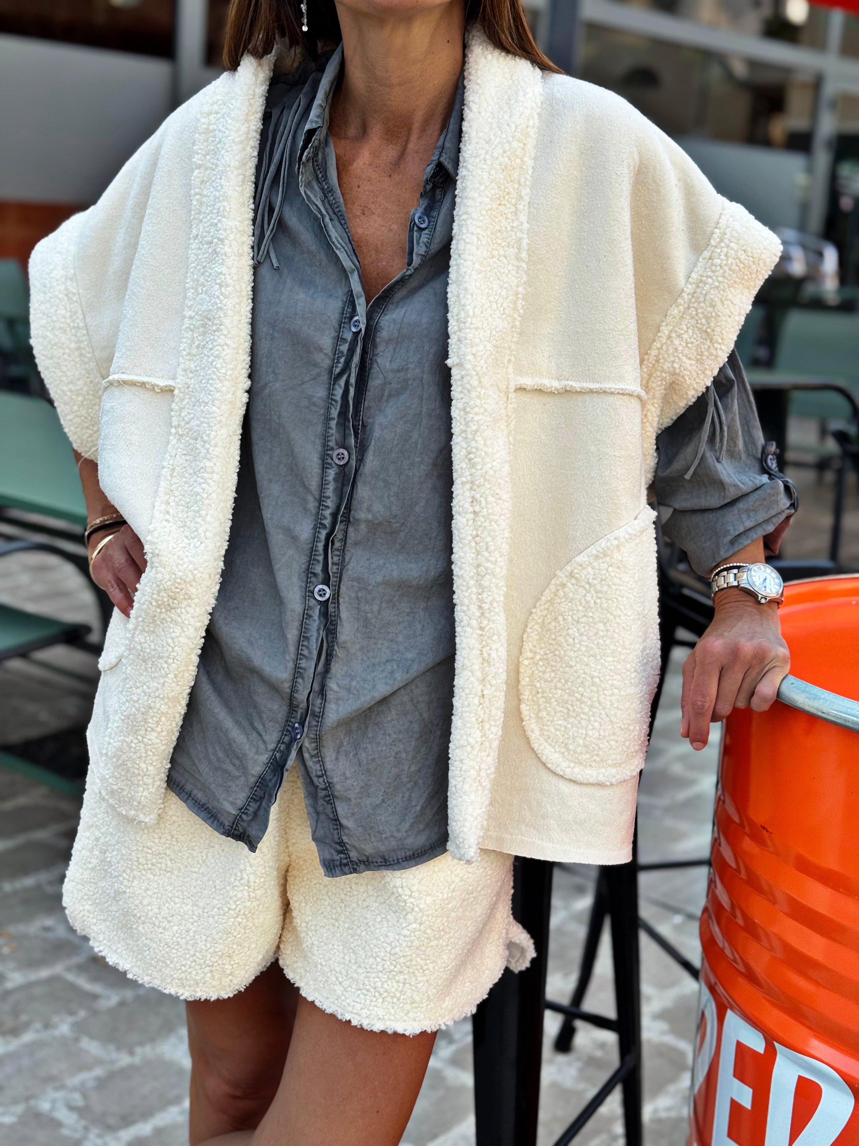 Blouson sans manche LOOMY Ecru