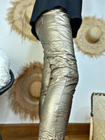 Charger l&#39;image dans la galerie, Pantalon simili JULIO Camel doré
