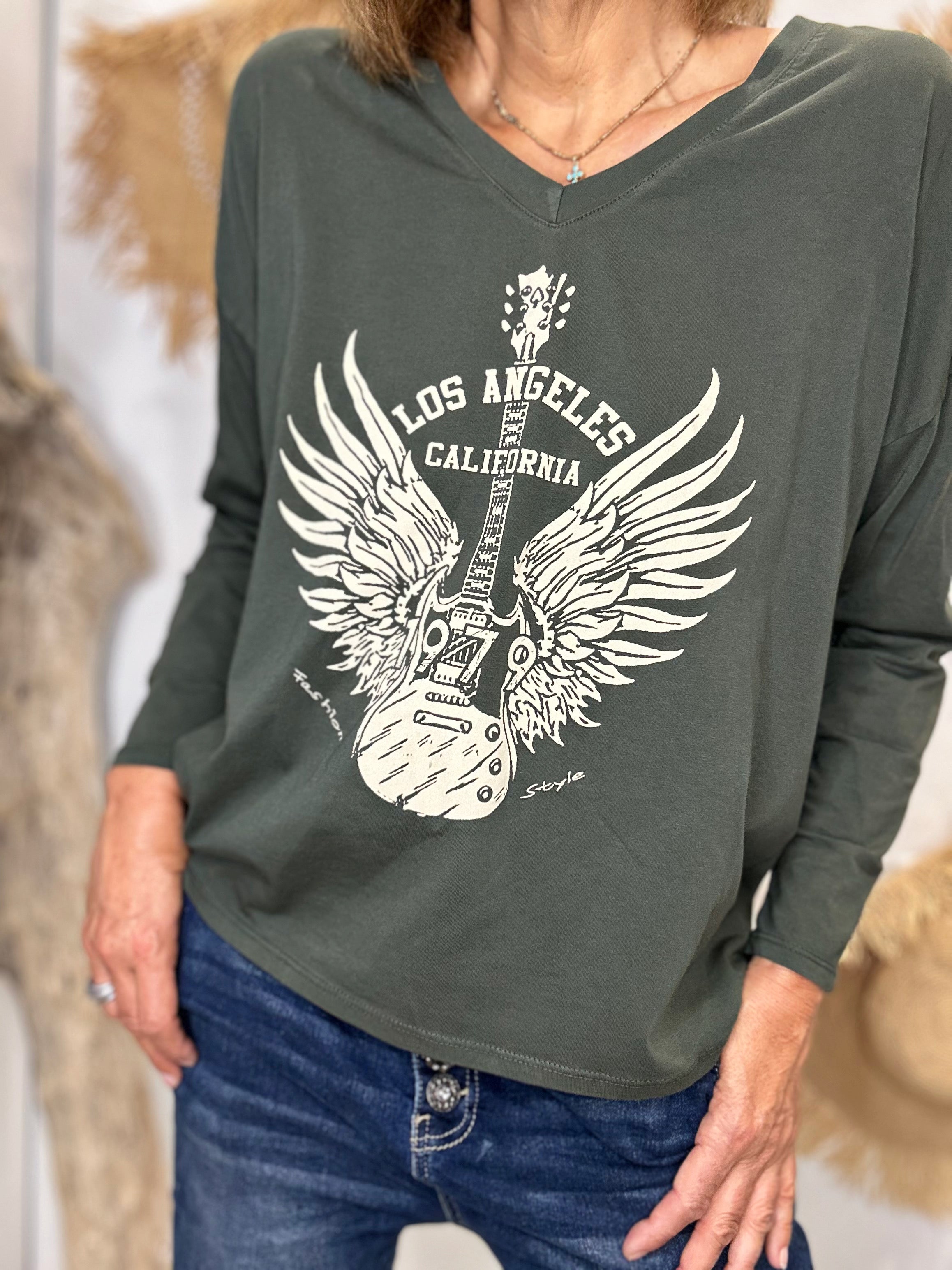 Tee shirt LOS ANGELES Kaki