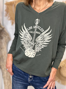 Tee shirt LOS ANGELES Kaki