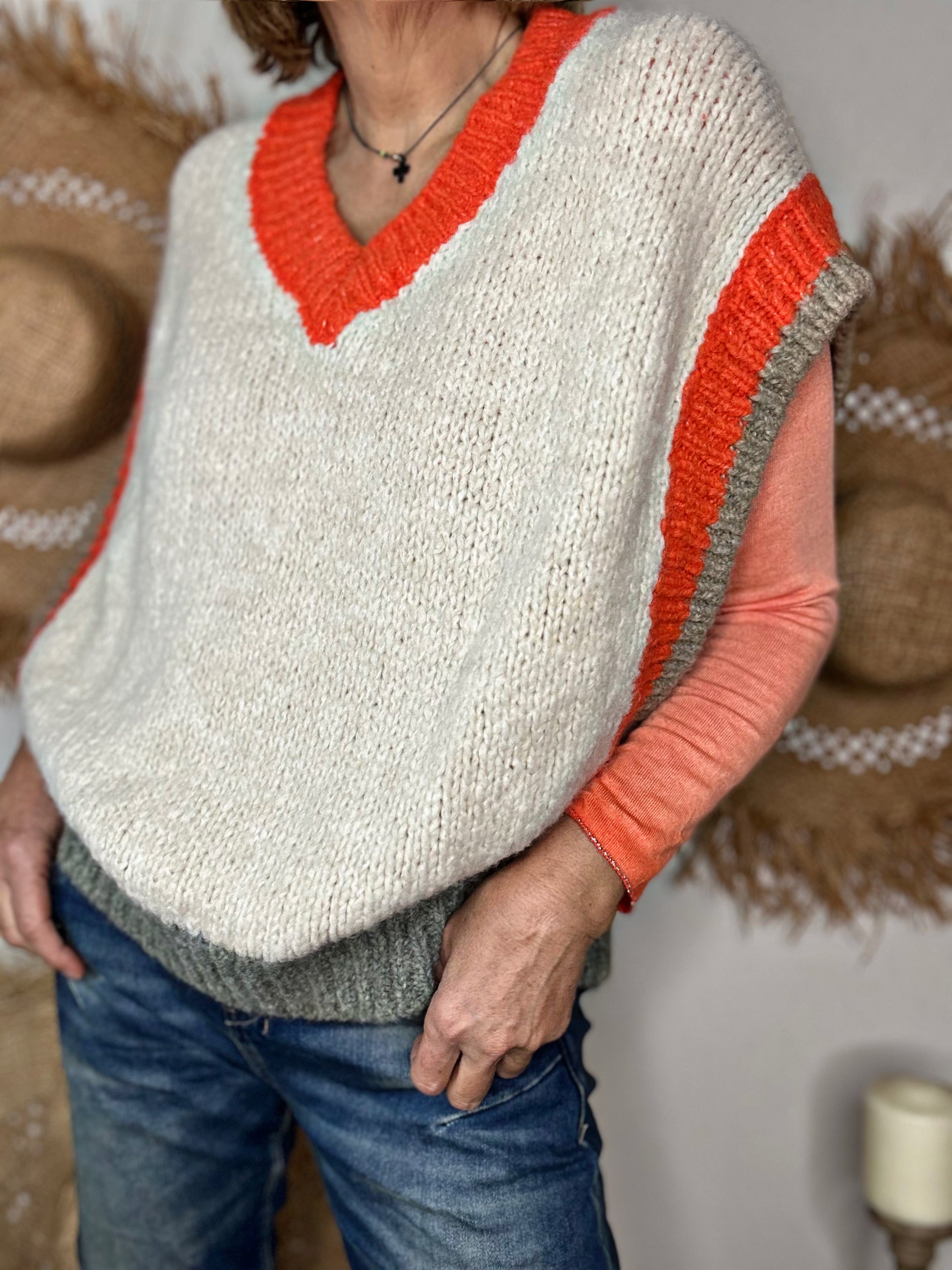 Pull sans manche PALENCIA Camel