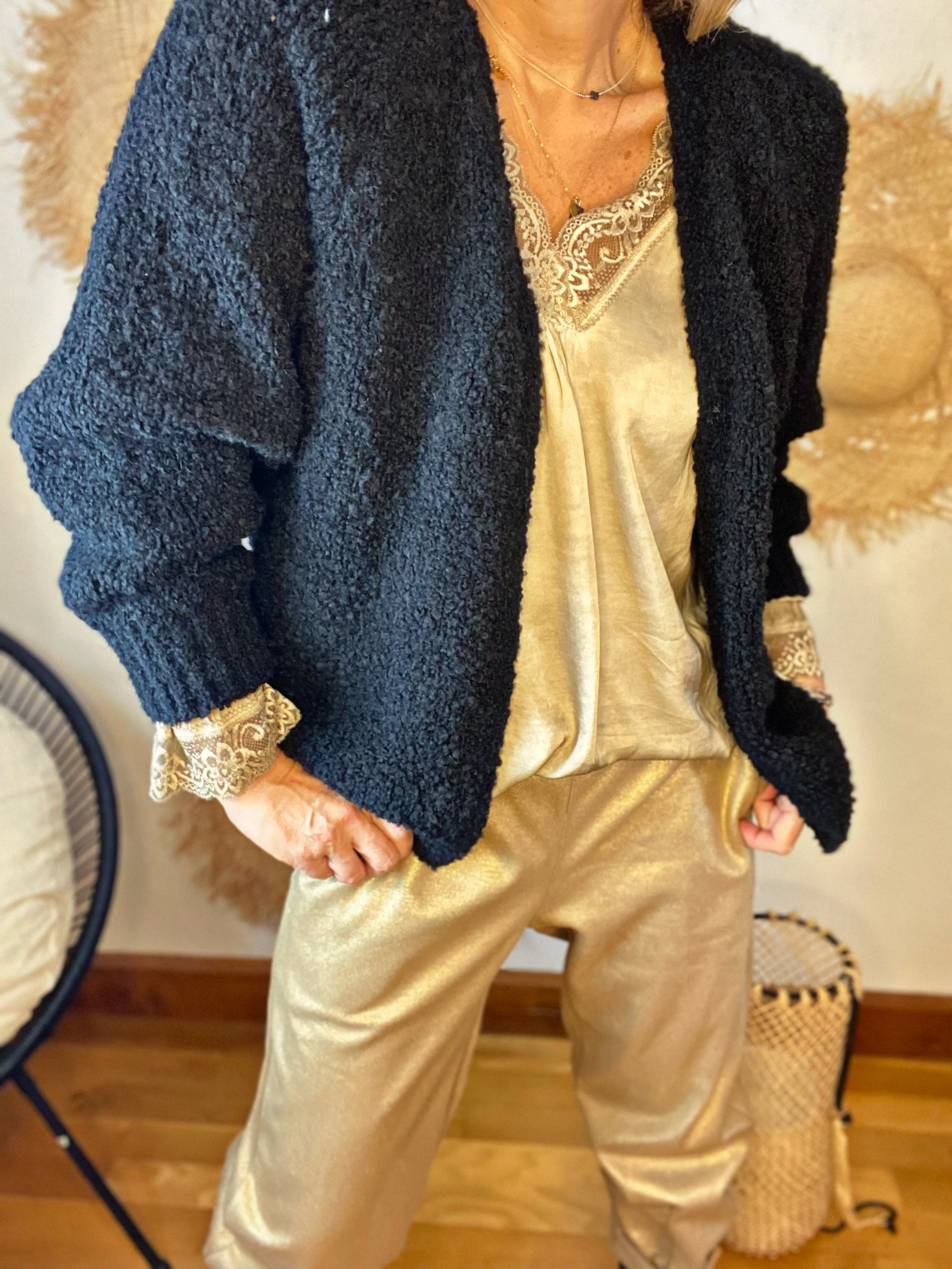 Gilet bouclette AMAURY Noir