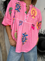 Charger l'image dans la galerie, Blouse imprimée Rose malabar - 46
