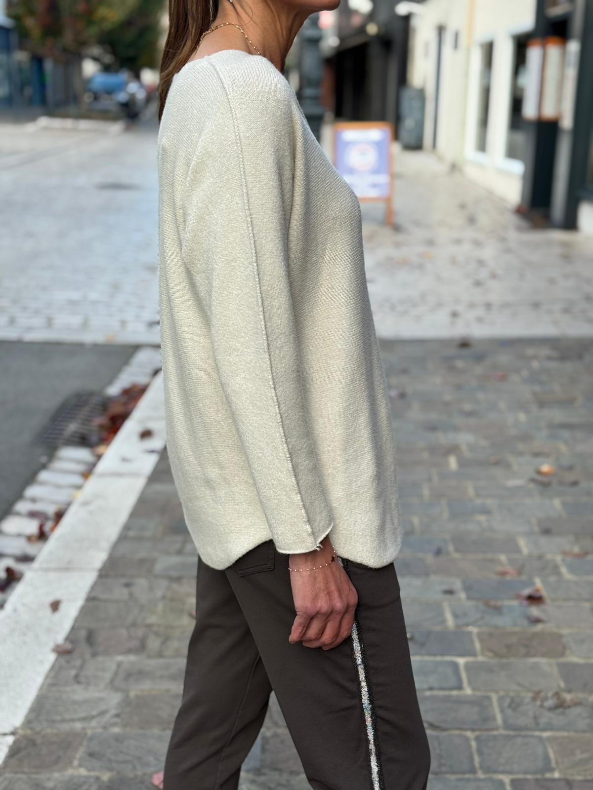 Pull doux TAO Greige