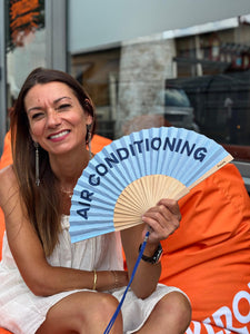 Eventail "AIR CONDITIONNING" Bleu - Fisura
