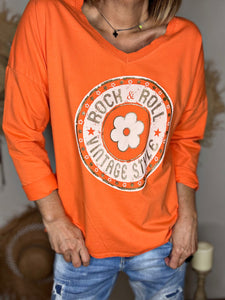 Tee shirt ROCK & ROLL Orange
