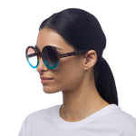Charger l'image dans la galerie, Lunettes de soleil MONICA havana bleu - OKKIA
