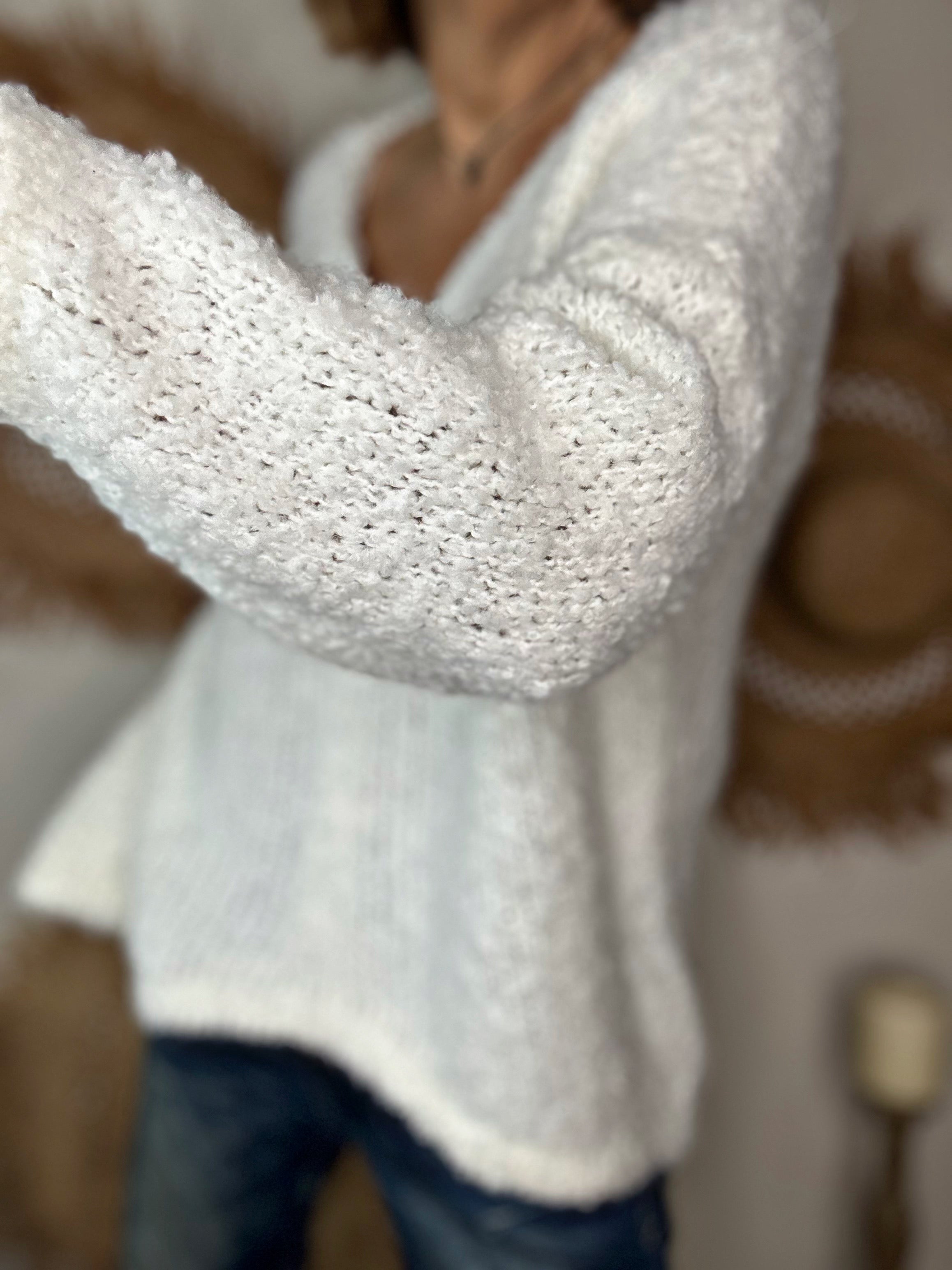 Pull bouclette MARTINO Blanc