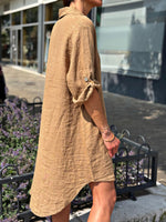 Charger l&#39;image dans la galerie, Robe lin  HAVANA Camel
