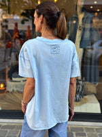 Charger l&#39;image dans la galerie, Tee shirt SMILE Bleu ciel effet délavé
