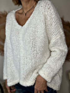 Pull bouclette MARTINO Blanc