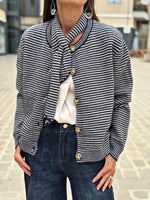 Charger l&#39;image dans la galerie, Ensemble Gilet et Echarpe FELIX Marine Gris
