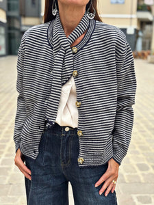 Ensemble Gilet et Echarpe FELIX Marine Gris