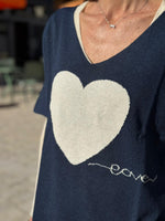 Charger l'image dans la galerie, Pull LOVE Marine/Ecru
