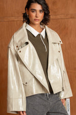 Charger l'image dans la galerie, Blouson BIANCA Beige - Gold and silver
