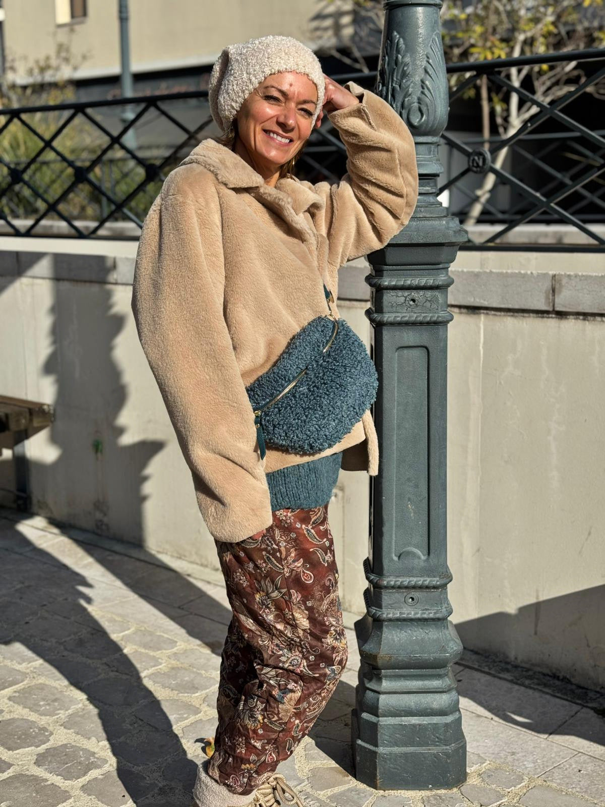 Sac banane bouclette MILA Bleu