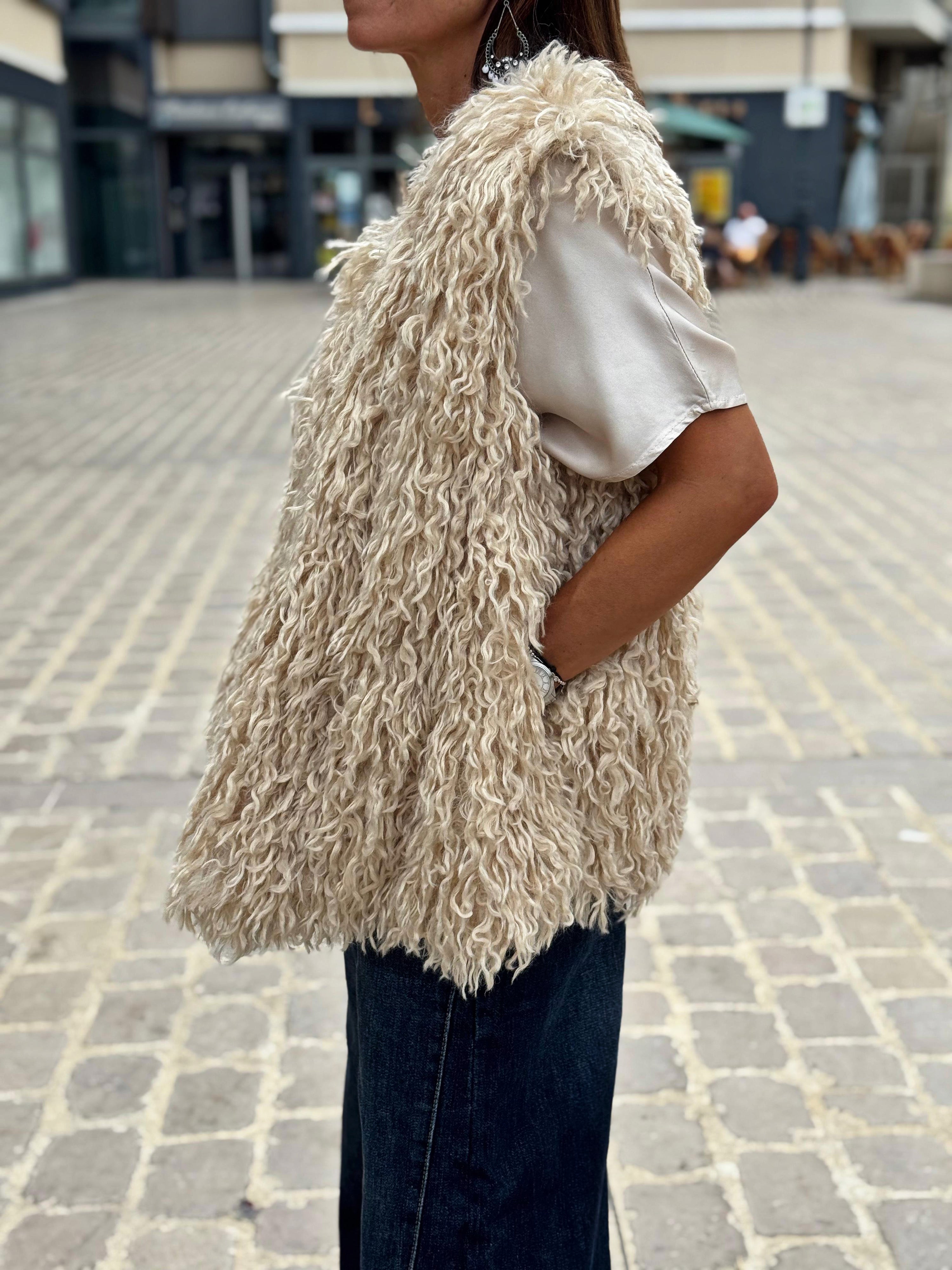 Gilet sans manche KIM Beige