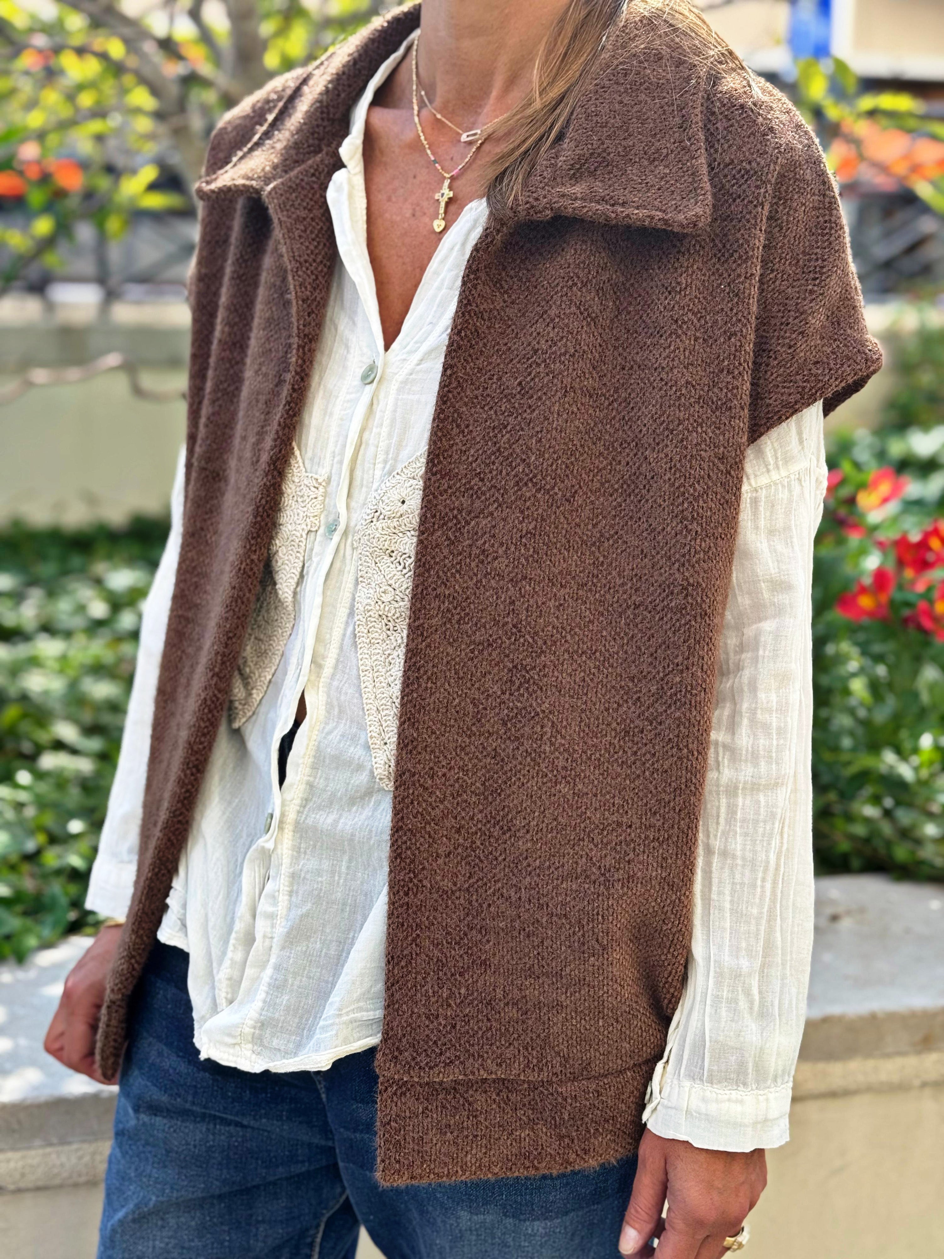 Veste sans manches LYNA Choco