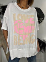 Charger l'image dans la galerie, T-shirt imprimé message Blanc - LOVE
