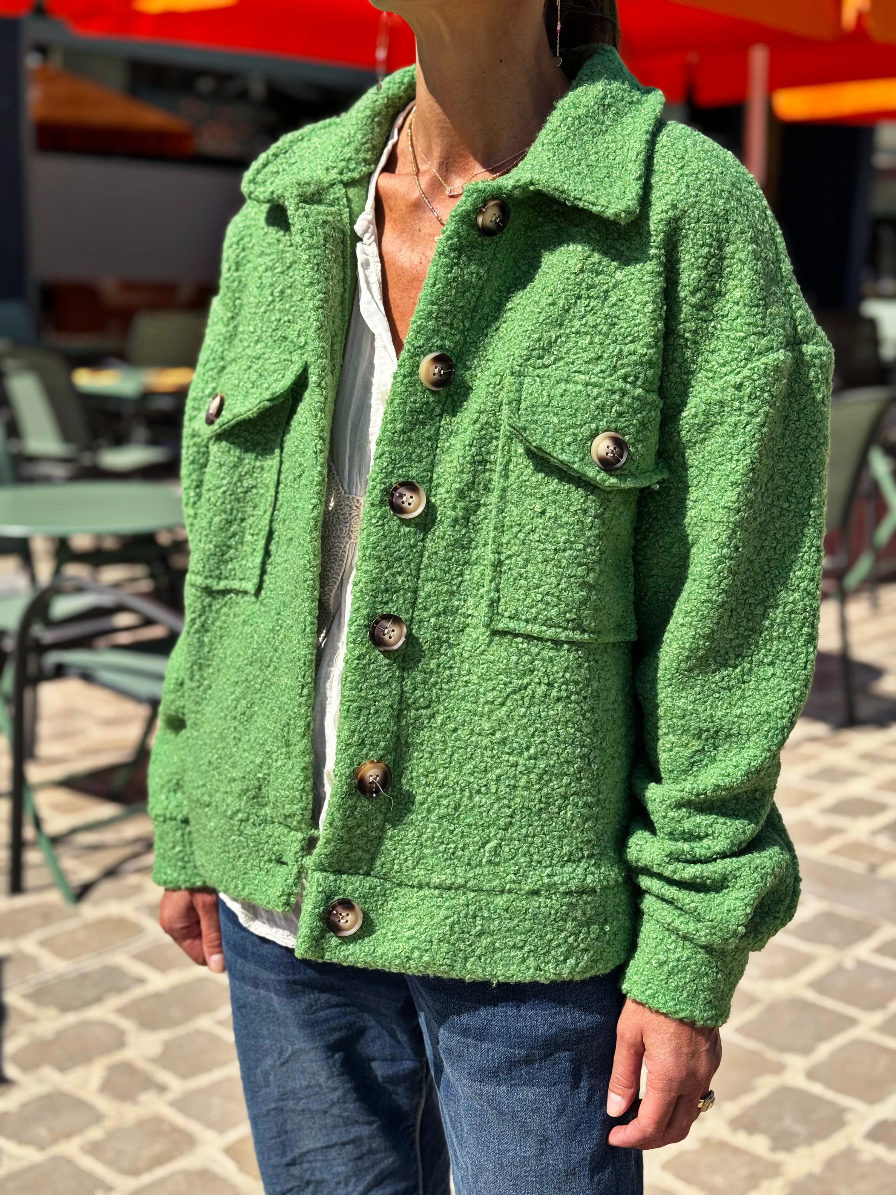 Blouson bouclette GAB Vert