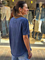 Charger l&#39;image dans la galerie, Tee shirt SMILE Bleu effet délavé
